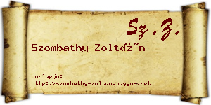 Szombathy Zoltán névjegykártya